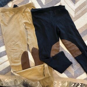 Ralph Lauren Girls Equestrian Riding Pants - Black and Tan